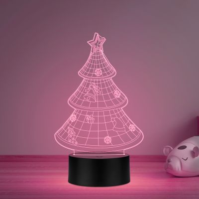 3D Illusion Christmas Tree Led Night lamp with multicolored Gift for Christmas